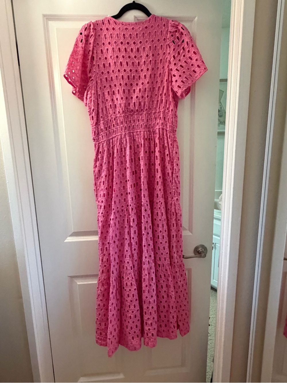 Anthropologie Pink Eyelet Maxi Dress - Picture 3 of 3